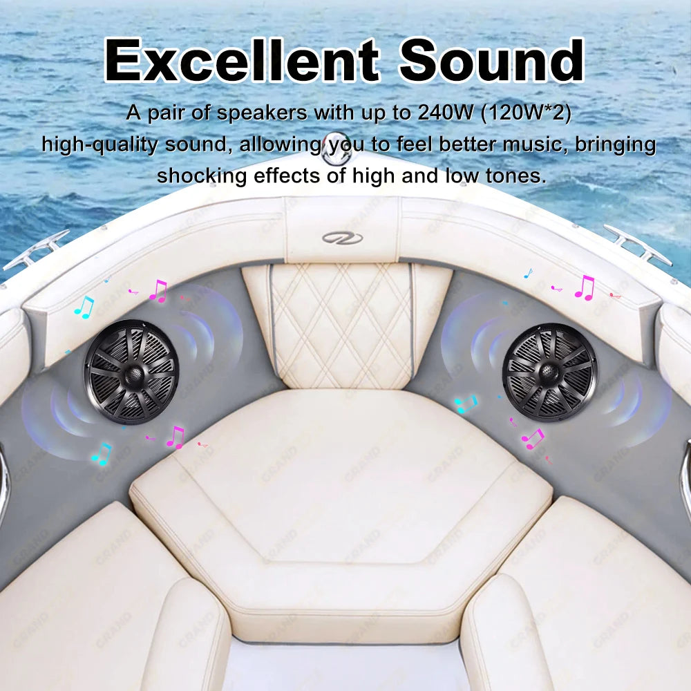6.5 Inch 120W Marine Speaker - Waterproof Weatherproof