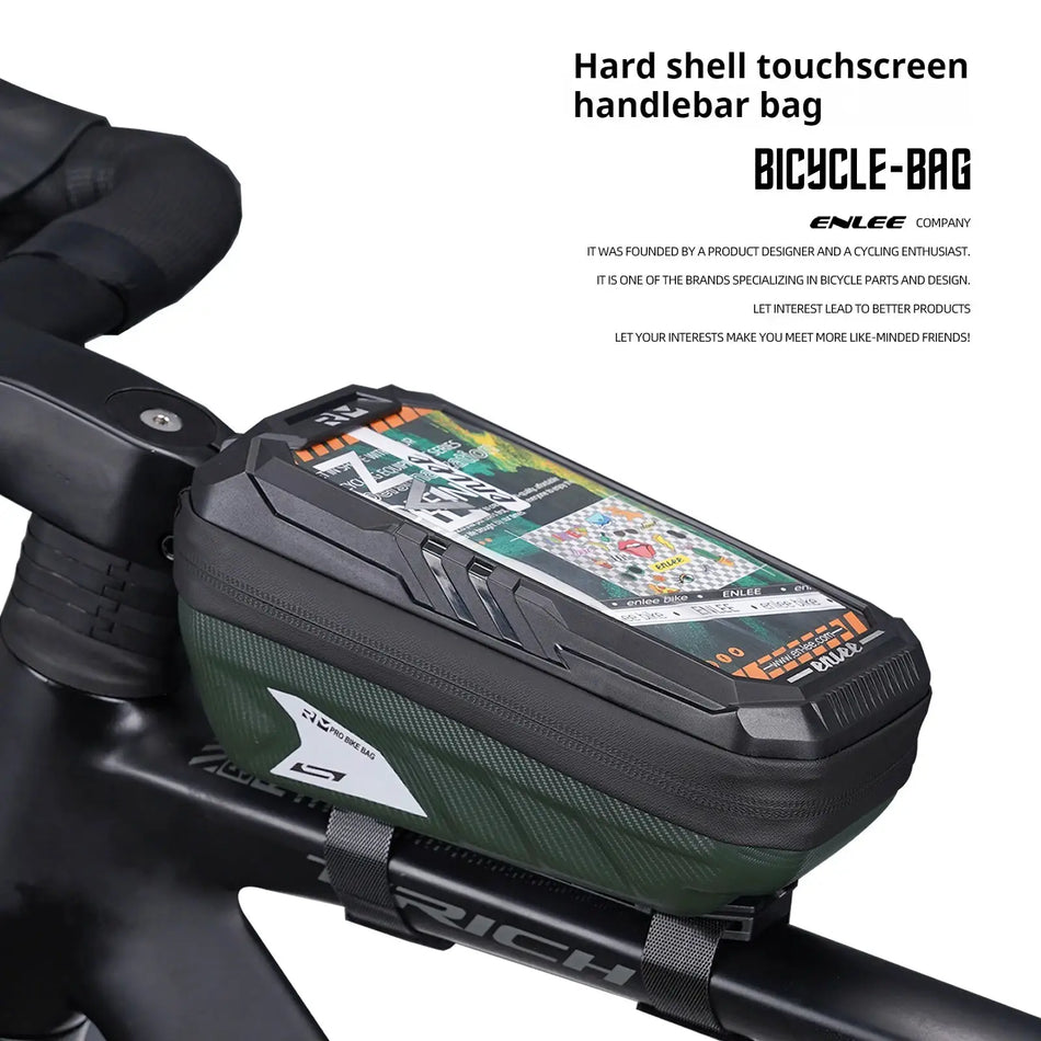 ENLEE Mountain Bike Top Tube Phone Touchscreen Front Bag Hard Shell Top Tube Bag Saddle Bag Cycling Gear Bag by InterCyprus Trading Ltd