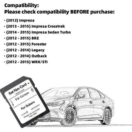 Subaru 86283VA420 Navigation Sat Nav &ndash; Europe Russia Maps