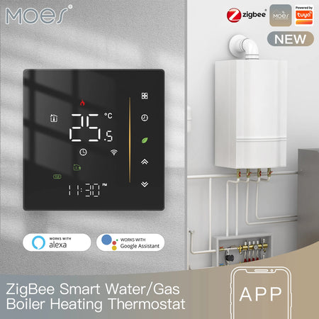 MOES Zigbee Thermostat 5A16A &ndash; Programmable Floor Heating water gas boiler BK
