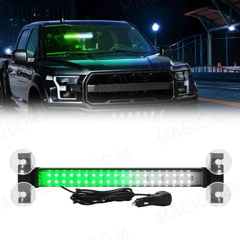 40 LED Strobe Light Front Flash Warning Lamp Auto Windshield Bar Traffic Advisor Flashlight Yellow White Car Accessories 12V-24V by InterCyprus Trading Ltd