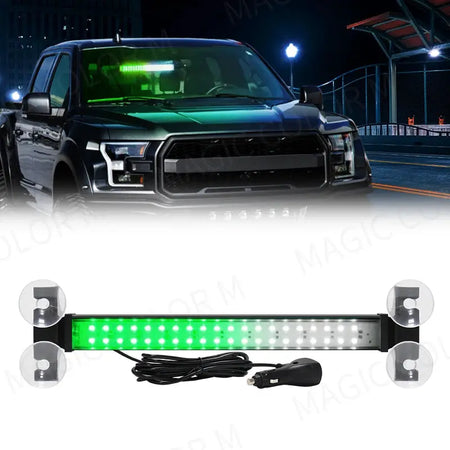 40 LED Strobe Light Front Flash Warning Lamp Auto Windshield Bar Traffic Advisor Flashlight Yellow White Car Accessories 12V-24V by InterCyprus Trading Ltd