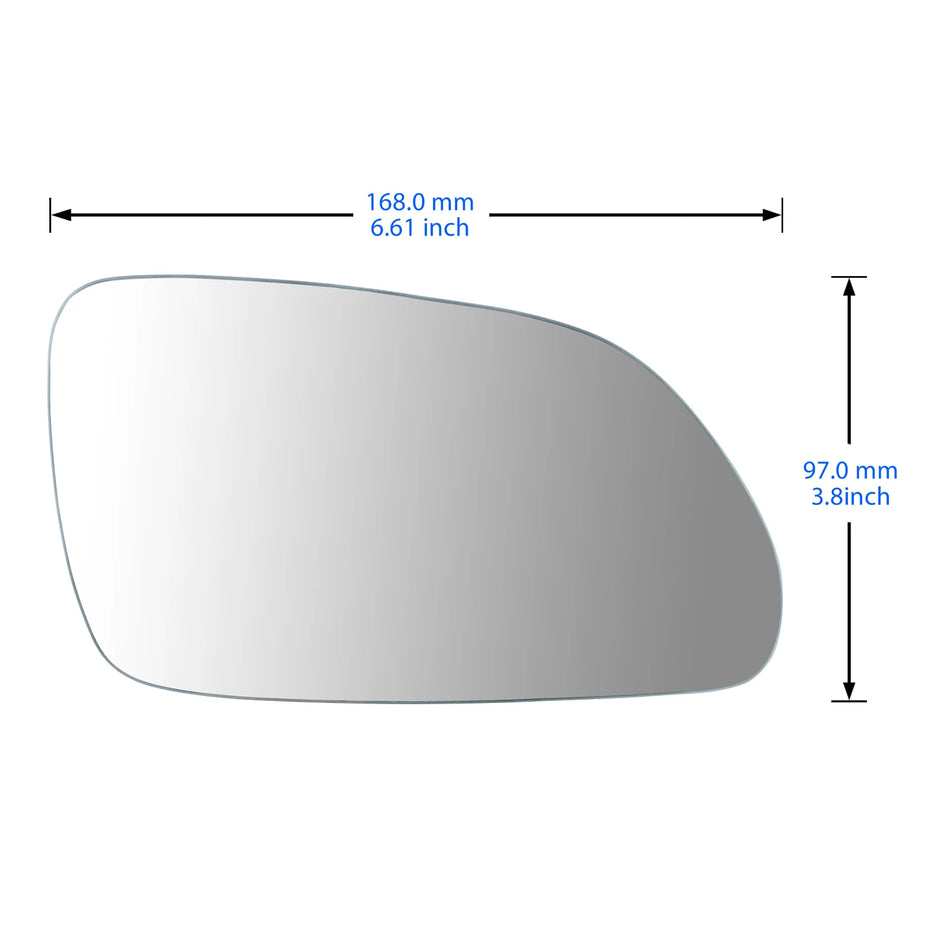 VW Polo 9N3 Front Right Wing Mirror Glass Heated Convex