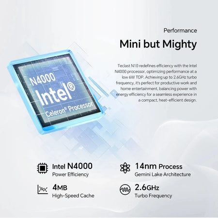 Teclast N10 Mini PC Windows 11 Pro 6GB RAM 128GB ROM N4000