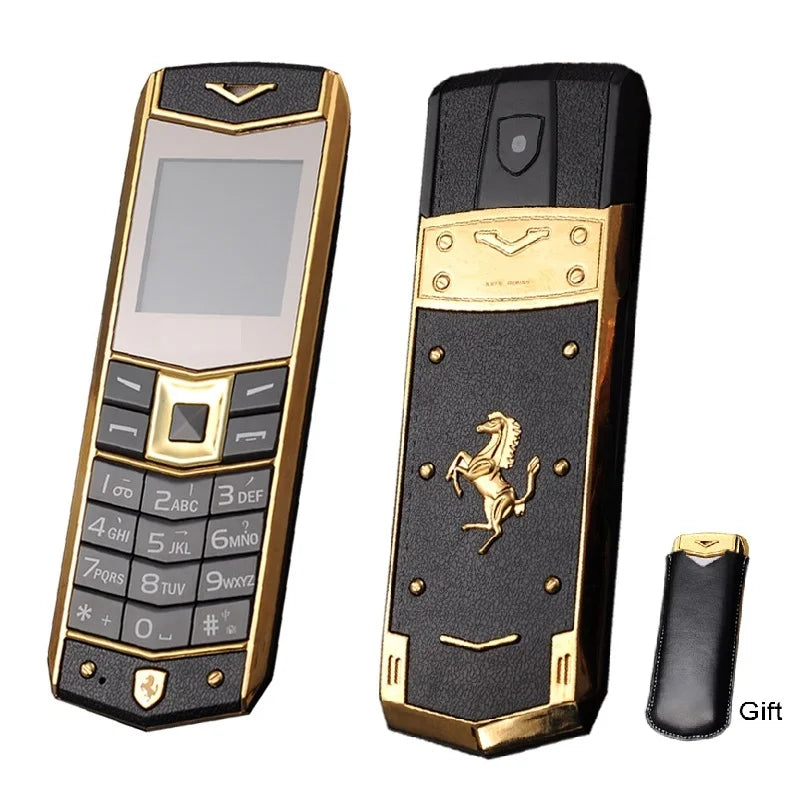 Luxury Slim Signature Phone - Bluetooth Big Button Black Gold / Standard