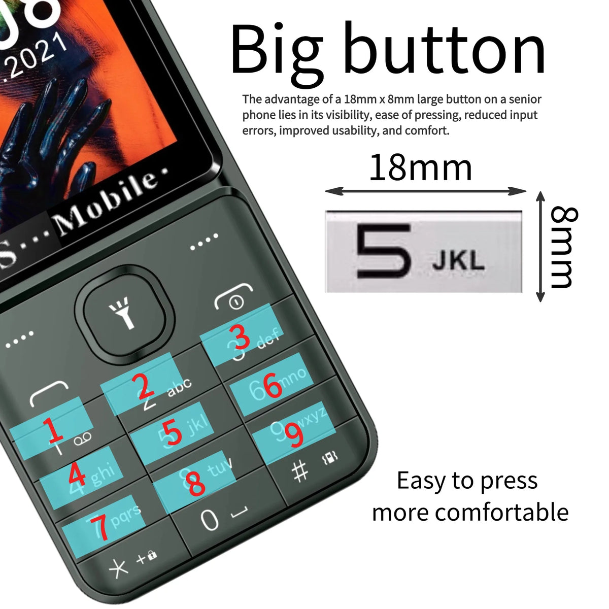 Quad SIM Senior Phone - 2.8 Inch Display and Easy Dial