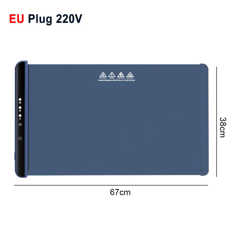 Electric Warming Tray Food Warmer Plate &ndash; Fast Heating Blue 220V 67x38cm
