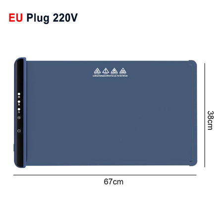 Electric Warming Tray Food Warmer Plate &ndash; Fast Heating Blue 220V 67x38cm