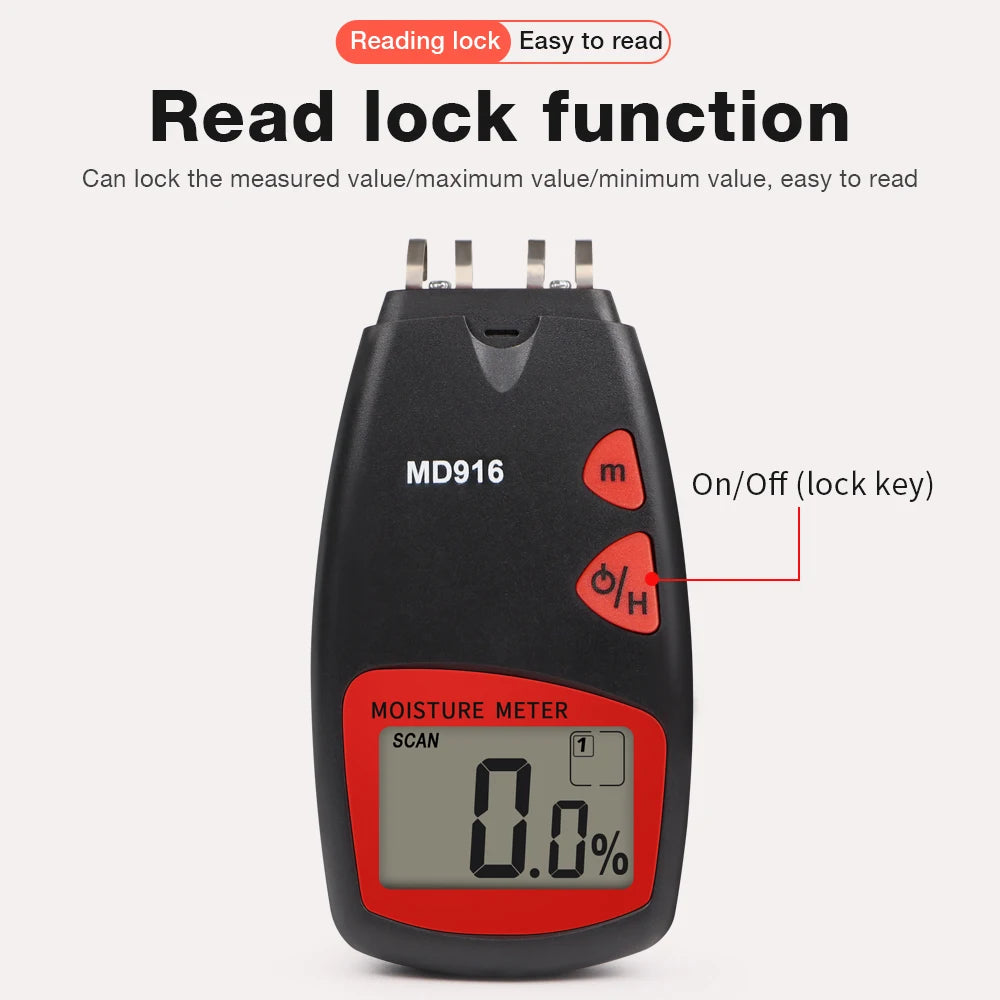 MD916 Paper Moisture Meter LCD Digital Hygormeter Wood Paper Moisture ...