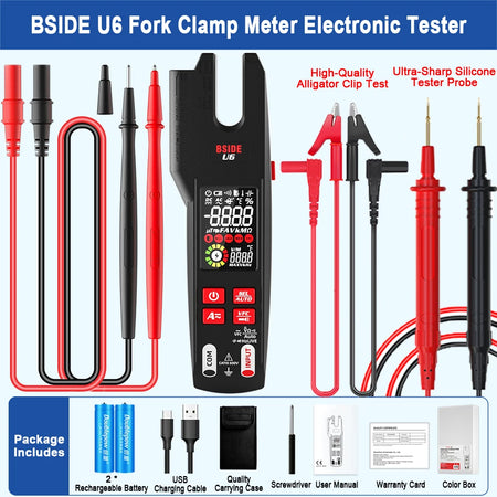 TK HOT BSIDE U6 Clamp Meter &ndash; 600A Auto Digital Multimeter BSIDE U6 KIT / CHINA