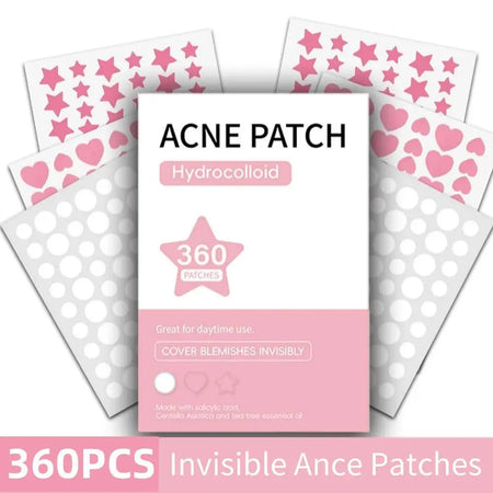 360Pcs Colorful Hydrocolloid Acne Patches for Invisible Pimple Removal &amp; Concealing