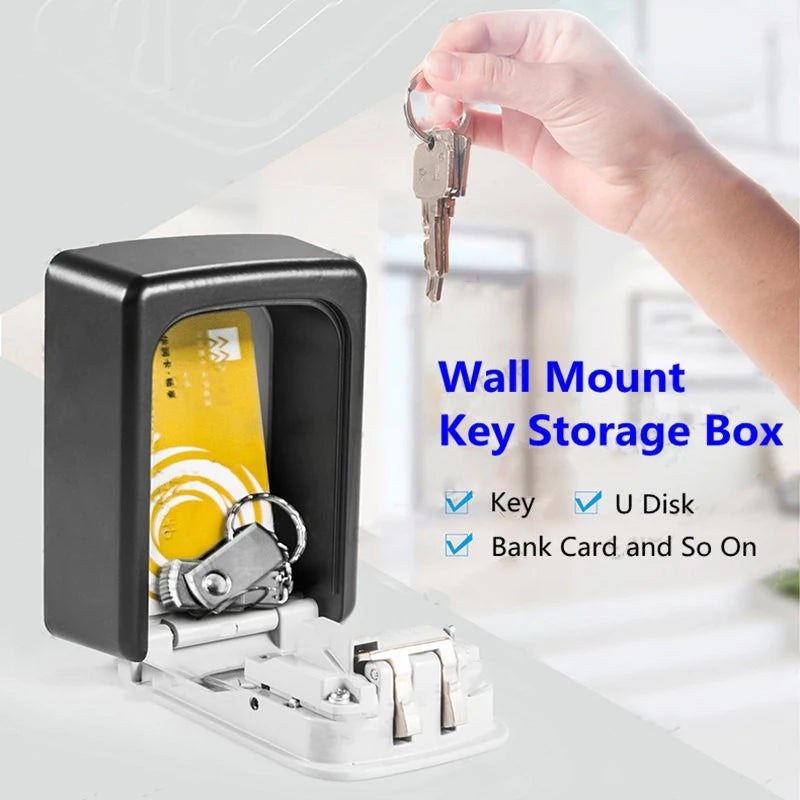 Wall Mount Key Storage Secret Box &ndash; 4 Digit Combination Lock