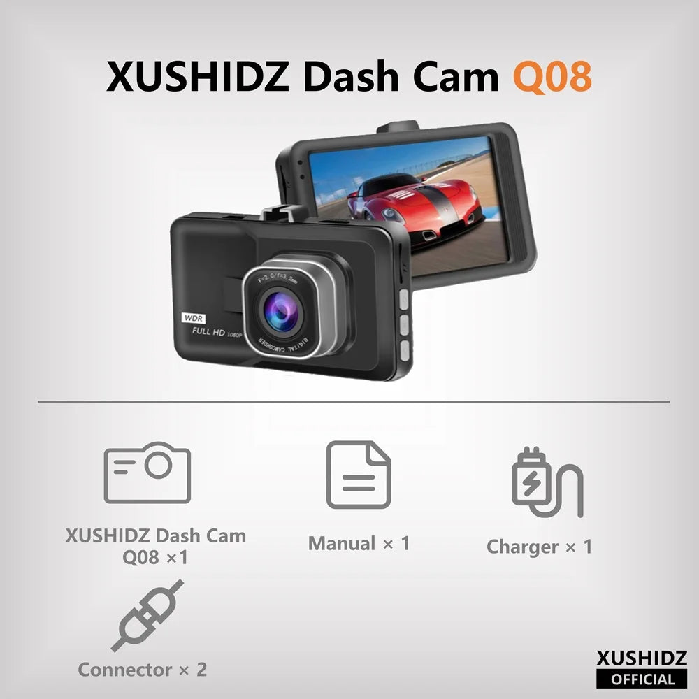 XUSHIDZ 1080P HD Dash Cam Q08 / None
