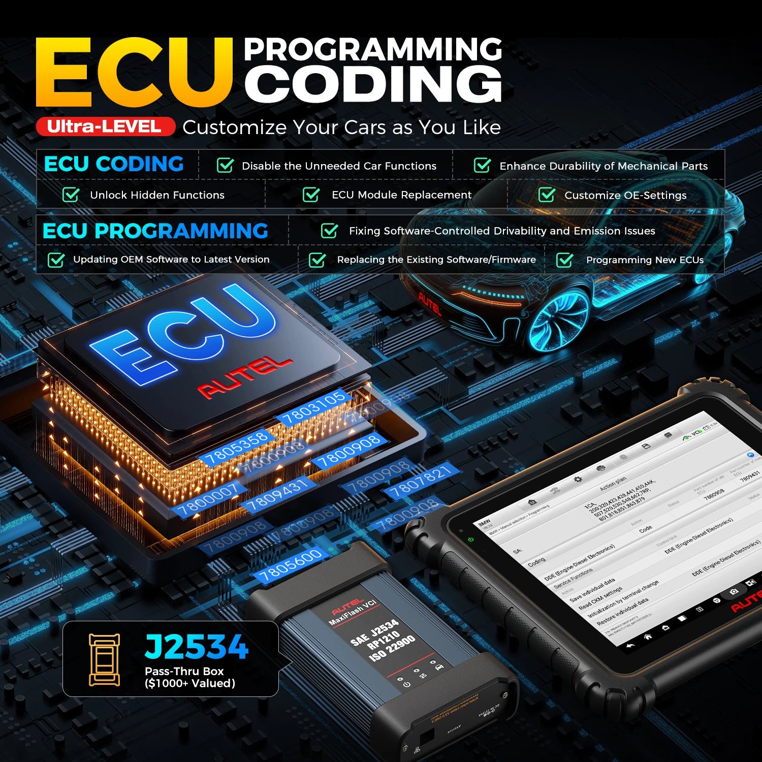 Autel MaxiCOM Ultra Lite S Diagnostic Tablet &ndash; ECU Coding