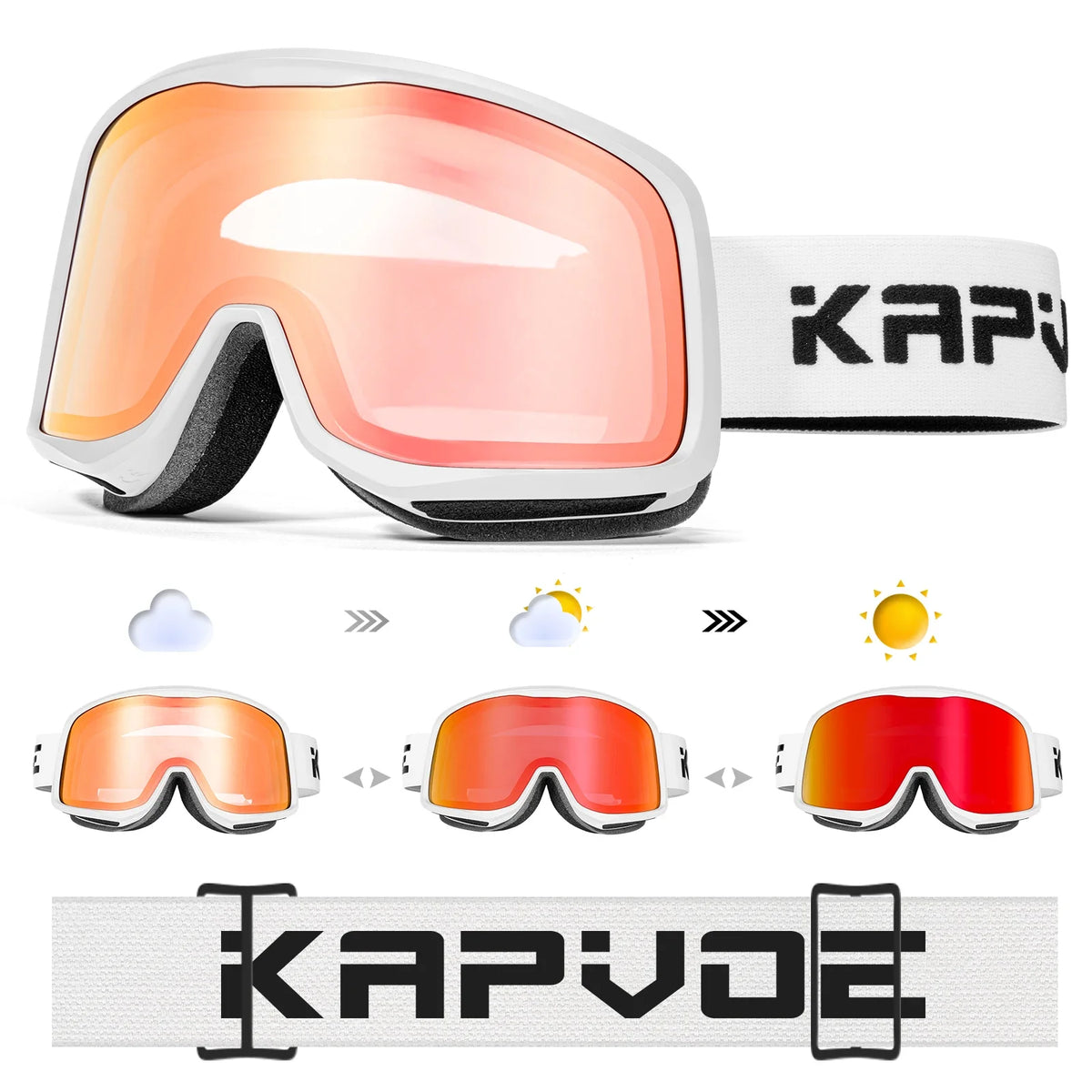 KAPVOE K0705 Goggles &ndash; Photochromic UV Protection for Sports DZ-K0705-PH-RE-05