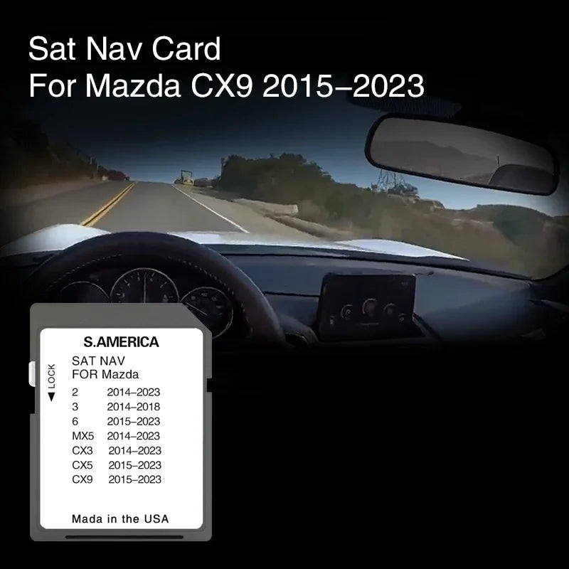 Navigation Card For Mazda CX9 2015-2023 &ndash; South America Map CHINA / for Mazda CX9 2016