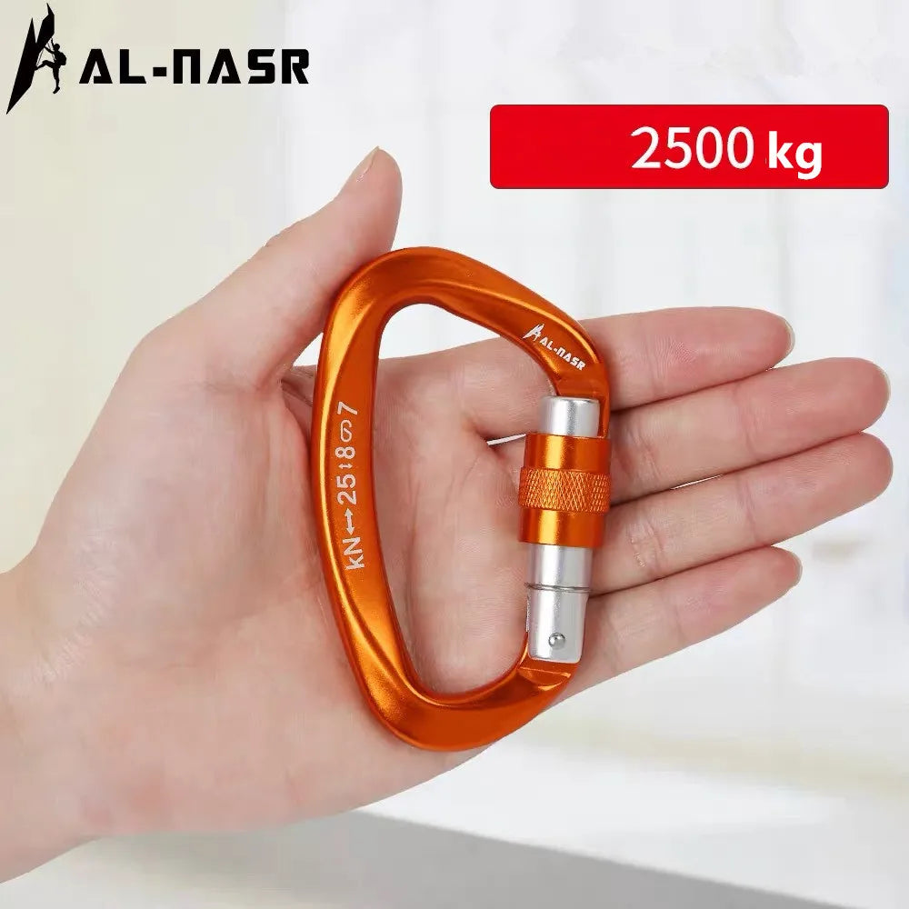 D-Shaped Carabiner Screw Locking Gate &ndash; High Strength 25KN