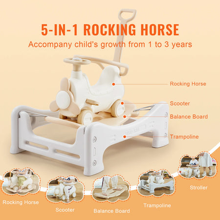 SucceBuy 5 In 1 HDPE Rocking Horse &ndash; Detachable Board