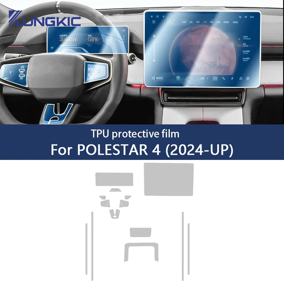 Dashboard Protector TPU Film Anti-Scratch For Polestar 4 2024-2026