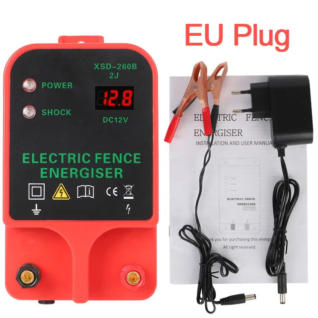 Livestock Pulse Controller Energizer &ndash; Large LCD Display Red EU