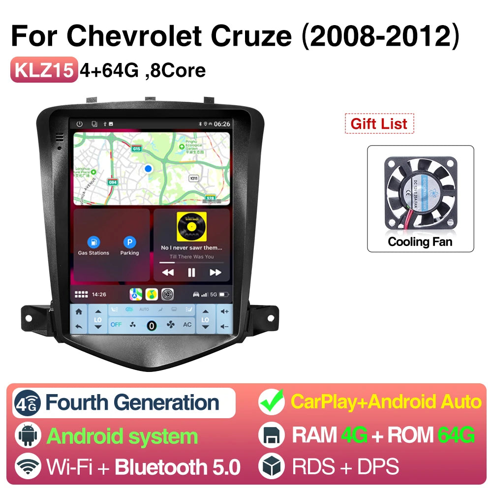 Chevrolet Cruze Car Radio 2008-2012 - CarPlay Android 4 64G