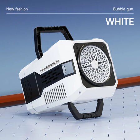Spaceman Bubble Gun &ndash; Fully Automatic 12 Holes for Endless Fun White