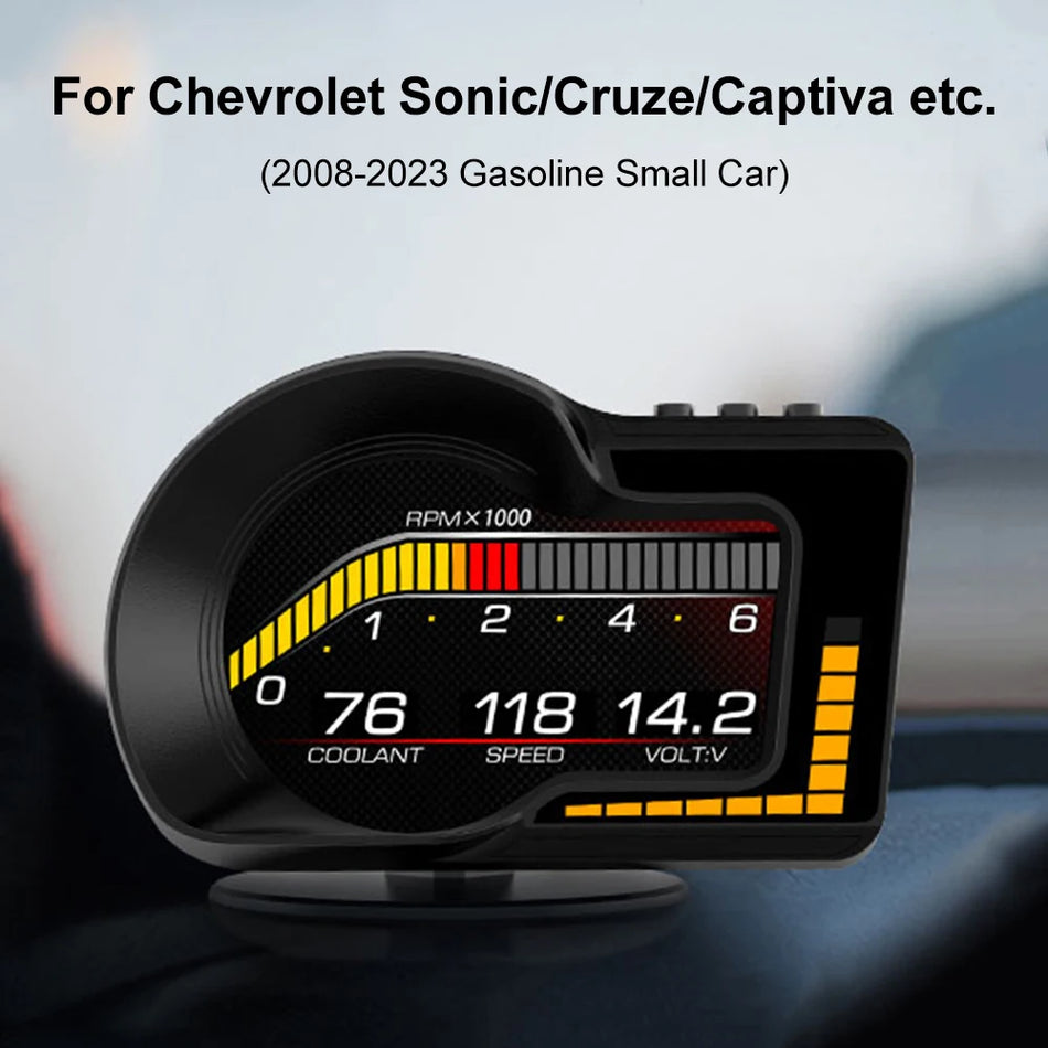 OBD2 Head Up Display With RPM Temp Gauge For Chevrolet Sonic