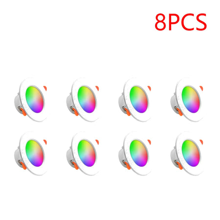 1-10PCS 10W Smart LED Downlight Bluetooth Ceiling Lamp RGB Lamp APP Remote Control Color Changing light for Google Alexa Home 8PCS