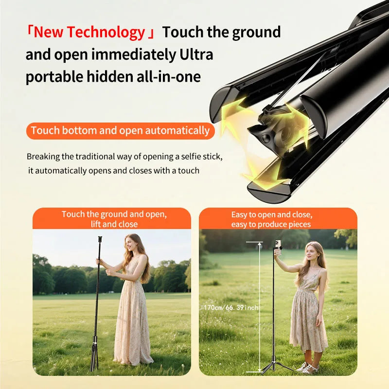 CrownQu Wireless Selfie Stick &ndash; 360 Degree Rotation With Bluetooth Remote