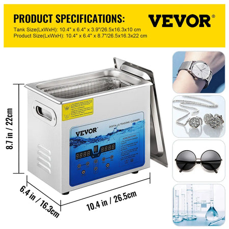 Ultrasonic Cleaner 3L-15L Portable 36K-40KHz 3L / GERMANY