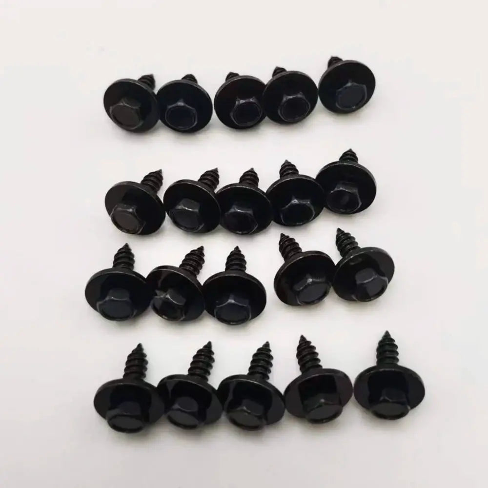 Hex Head Bolts With Washers Black ST4.8x16 For BMW 1 3 5 X1 X3 X5 by InterCyprus Trading Ltd