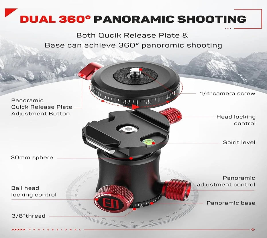 IFOOTAGE Ball Head Komodo MP30 &ndash; Dual 360 Panoramic