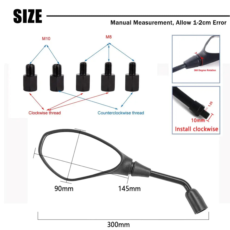 Rearview Mirror For BMW R 1200 1250 GS Adv F850GS F800GS F750GS G310GS G310R S1000XR F900 XR/R Motorcycle Side Rear View Mirror by InterCyprus Trading Ltd