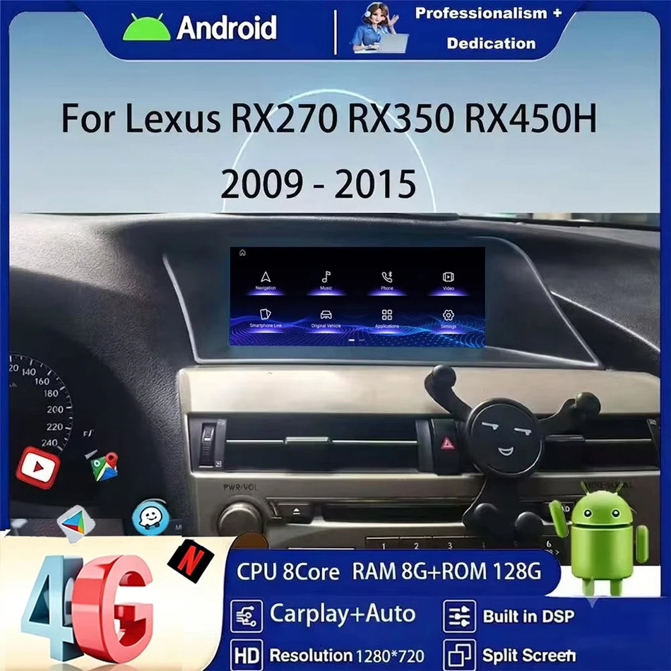 Stereo auto Android 15 pentru Lexus RX270 RX350 RX450H cu navigație GPS