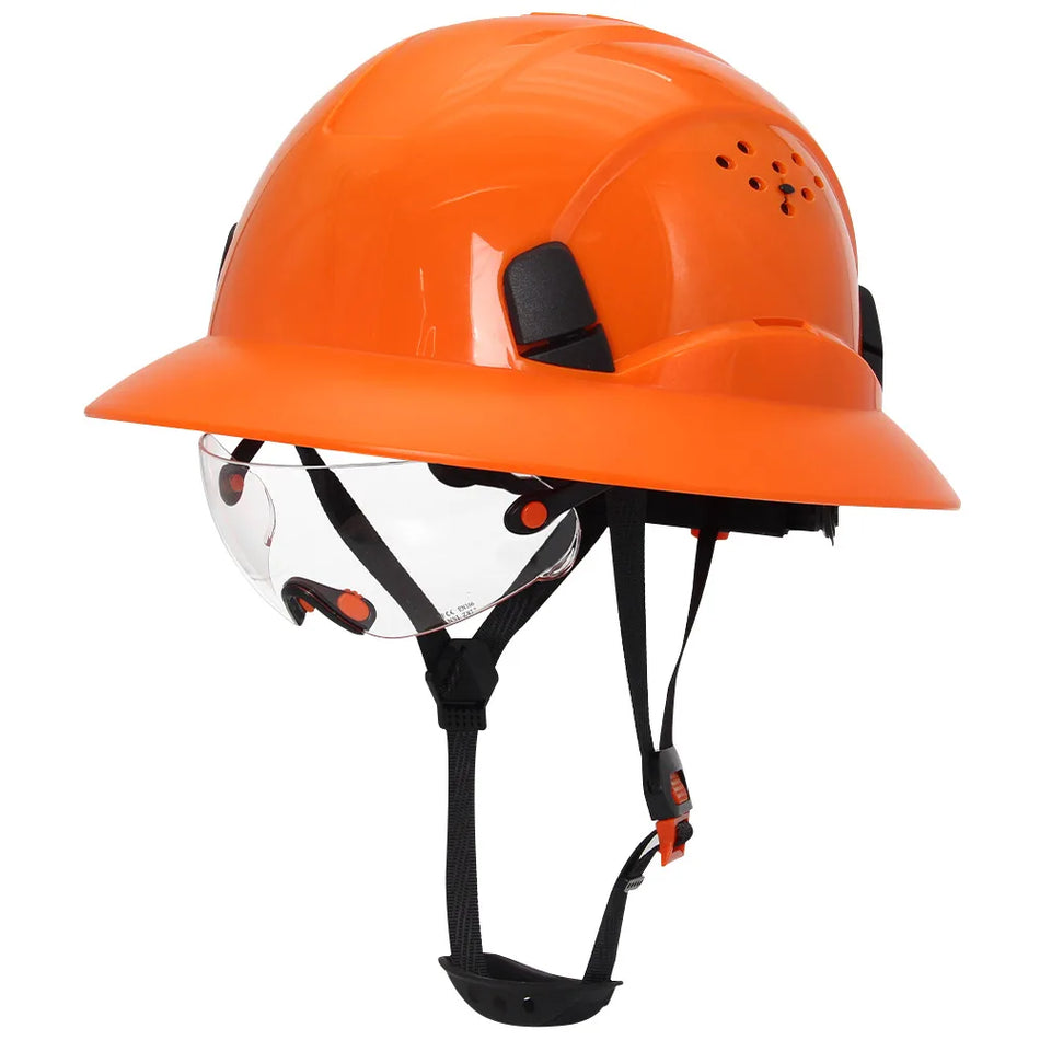 Full Brim Safety Helmet With Goggles &ndash; All Day Comfort