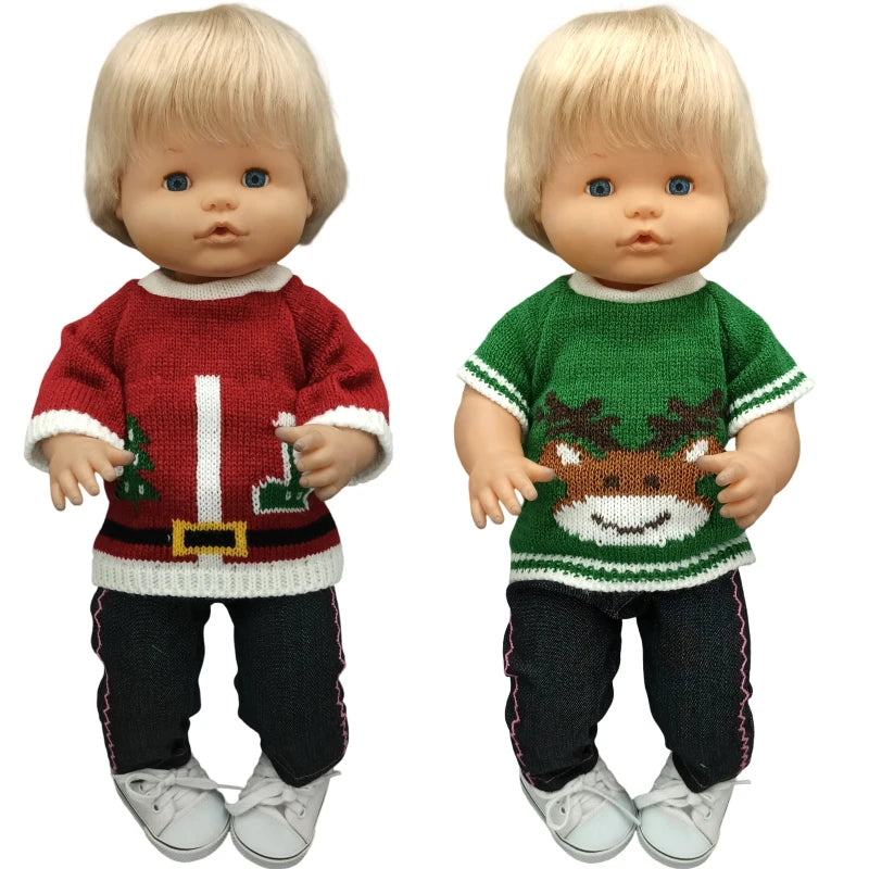 Grey Rompers Set with Hat and Socks for 40cm Baby Doll