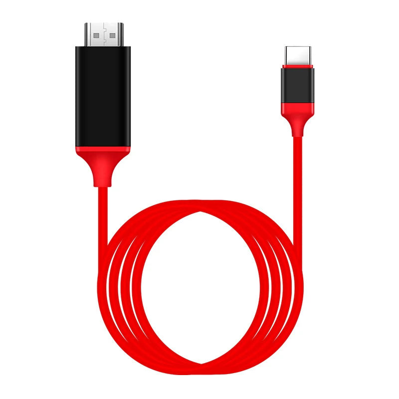 2M USB Type-C to HDMI Cable 4K/1080P HD &ndash; Universal Compatibility Red / 4K60Hz