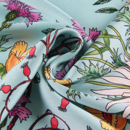Pobing Silk Scarf &ndash; Elegant Floral Print Design