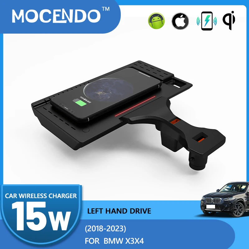 Tapis de chargeur sans fil 15W pour BMW X3 G01 X4 G02 Charge rapide 2018-2023