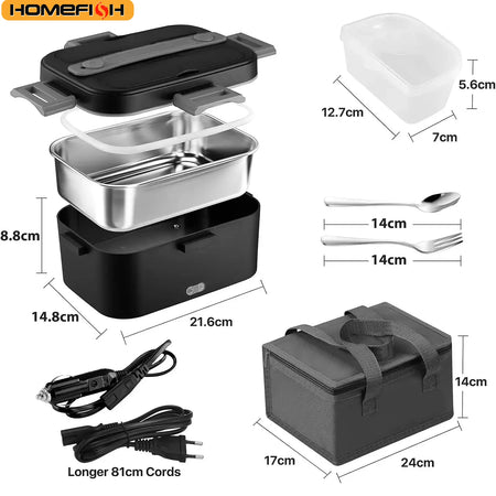 Homefish 1.8L Electric Lunch Box 75W &ndash; Leakproof Design
