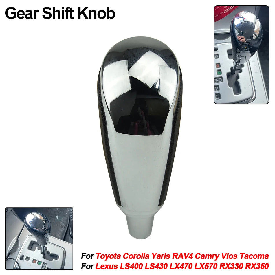 Perilla de cambio de marcha cromada para Toyota Lexus Camry Corolla RAV4 LS400