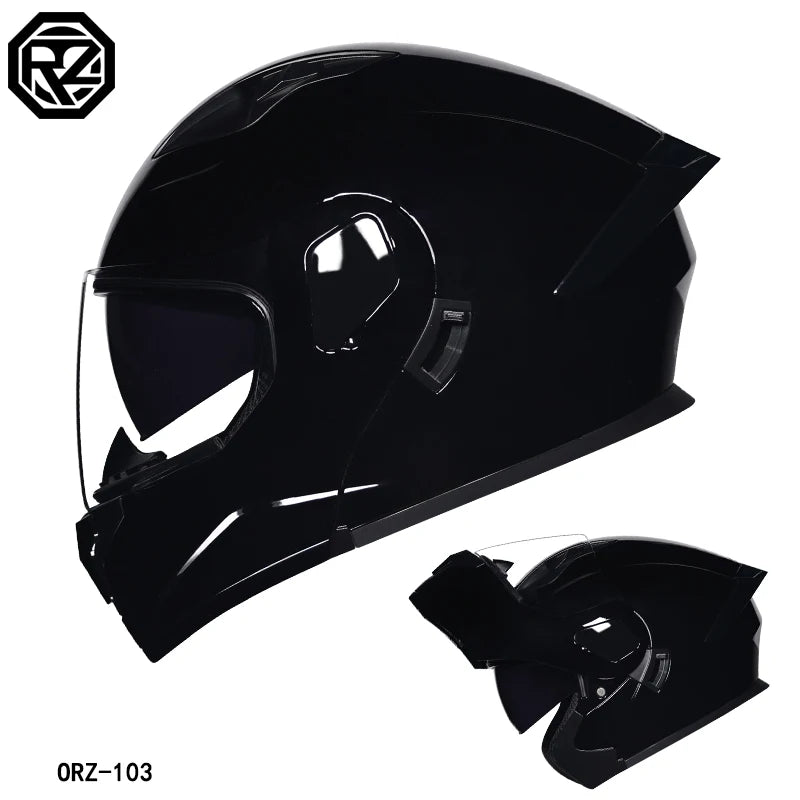 ORZ Modular Flip Helmet &ndash; Dual Lens Visor, DOT Certified 3 / XL
