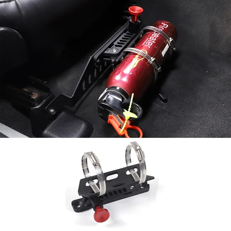 Suporte de Extintor de Incêndio Preto em Alumínio para Corvette C6