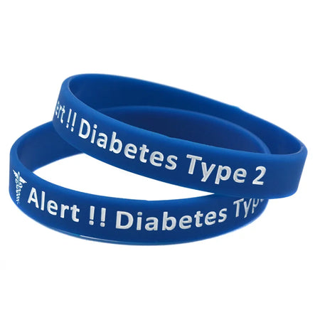 Type 2 Diabetes Medical Alert Bracelet &ndash; Waterproof Silicone Fitness Band TYE 1PC / CHINA / 18cm
