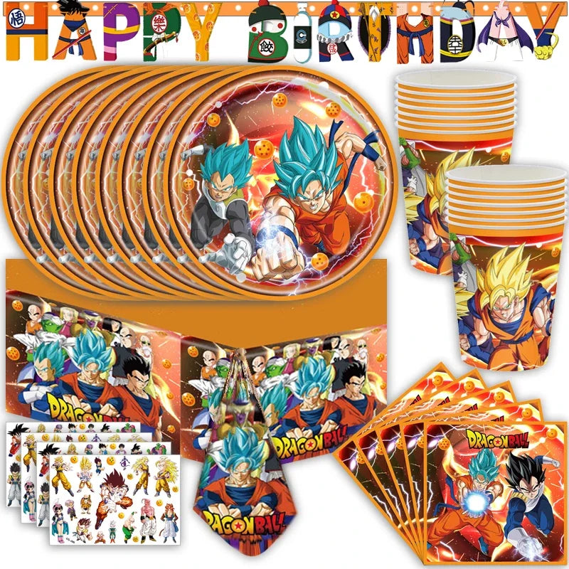 Party Supplies - Goku Theme Birthday Decorations &amp; Gifts Tableware-79pcs / CHINA