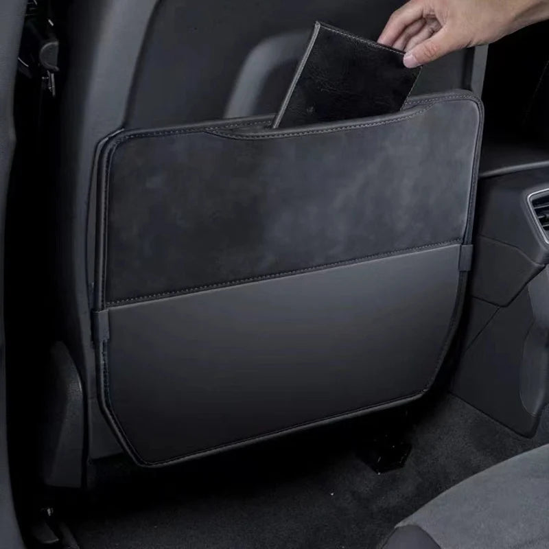 Leather Car Anti-Kick Mat Seat Back Protector for Dacia Logan, Duster, Sandero, Lodgy, and Stepway - Waterproof and Easy to Install