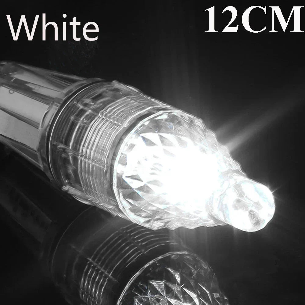 Deep Drop Underwater LED Lure Light &ndash; Night Fishing Glow White 12CM / 10PCS