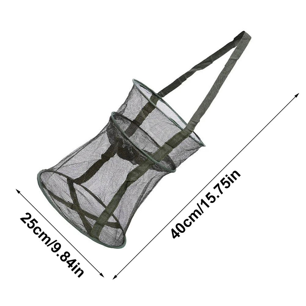 Folding Fishing Net - Durable, Portable, and Versatile Trap for Fish &amp; Crabs Green