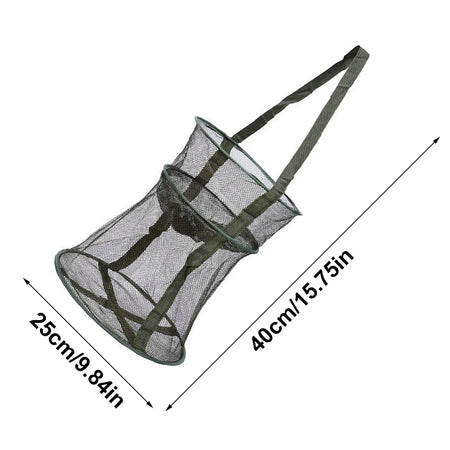 Folding Fishing Net - Durable, Portable, and Versatile Trap for Fish &amp; Crabs Green