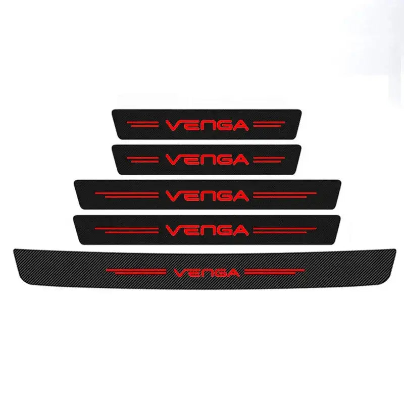 Carbon Fiber Car Door Sill Protector For Kia Venga Threshold 5Pcs